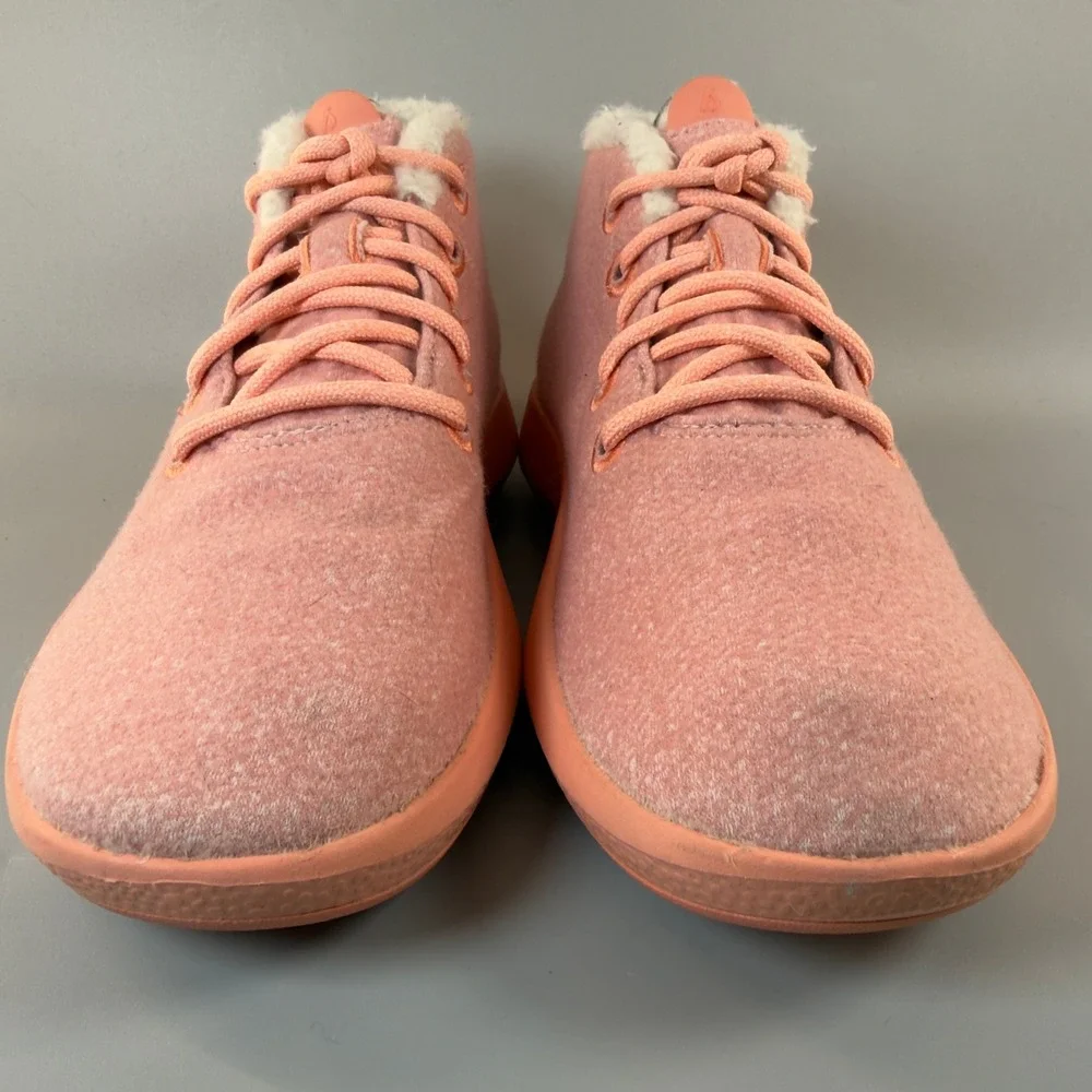 Allbirds Wool Runner Up Mizzle Fluff Women 9 Peach Pink Comfort Sneaker Boot Mid